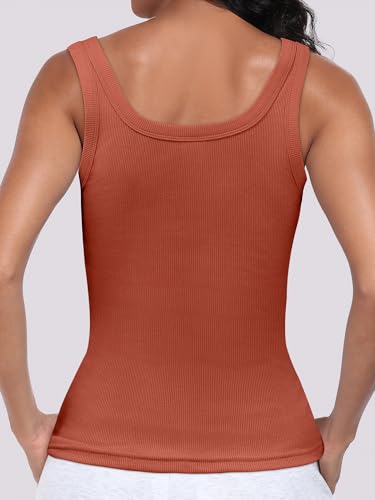 Image of ANRABESS Womens Sleeveless Scoop Neck Tank Top Ribbed Fitted Summer Basic Slim Cute Tops 2026