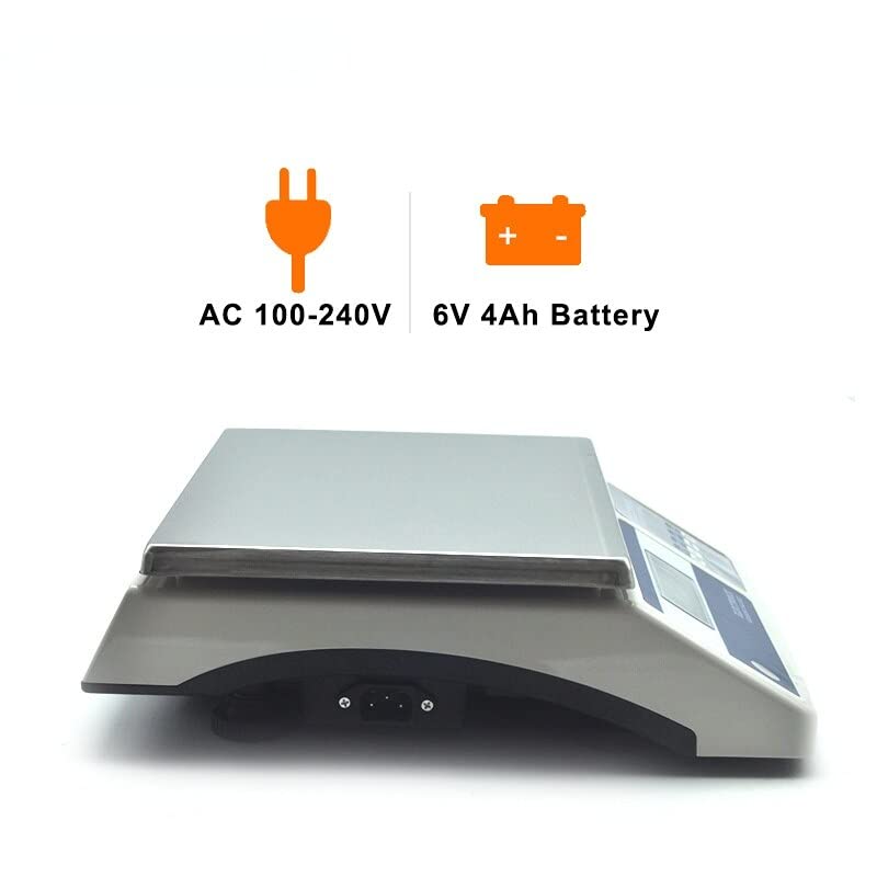Bilancia Industriale di Precisione con capacità di 16 kg E Precisione di 0,1 G - Piatto Grande in Acciaio Inox da 315X230 Mm, Interfaccia Rs232, Calibrazione Interna, FunzionegaoJIN1805