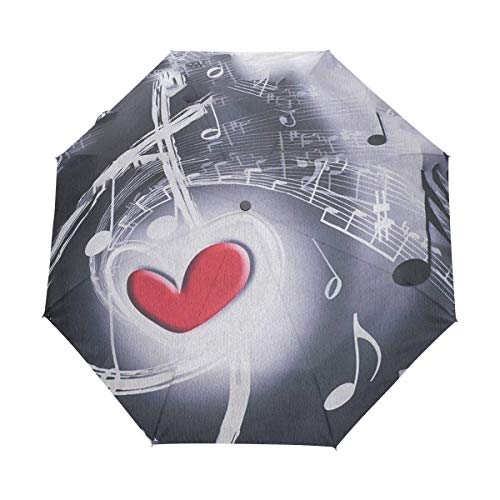 SLHFPX Compact Travel Umbrella Music Auto Umbrellas Windproof for Women Men Kids Portable