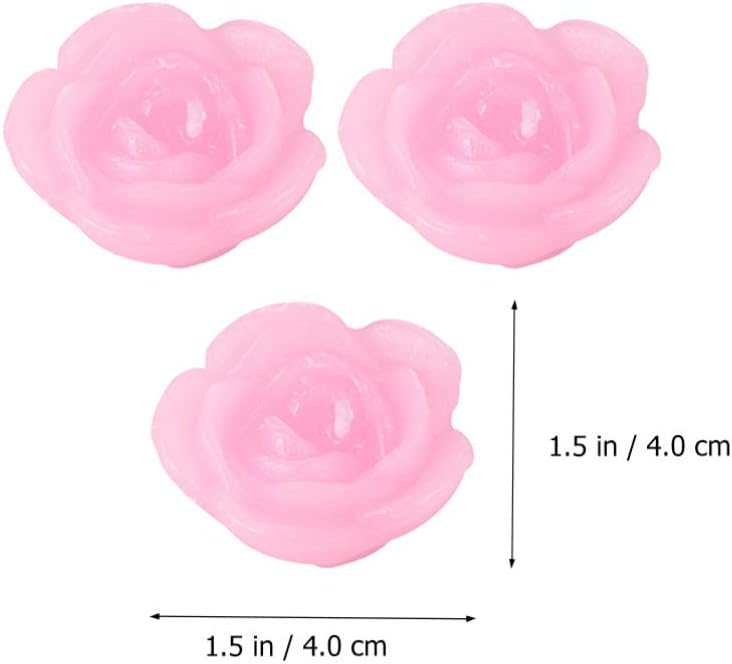 Lurrose 5Pcs Floating Romantic Rose Shape Candles Flower Paraffin Candles Party Ornament Home Decorations for Valentines Day Wedding Party Favor - Image 4