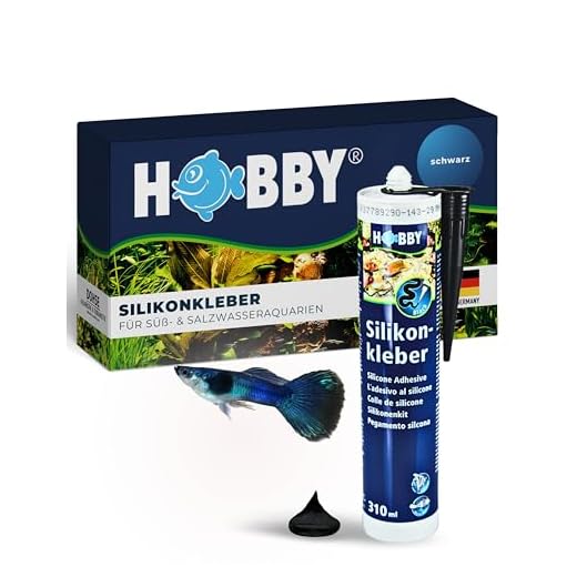 HOBBY Aquaristik Silikonkleber I 310 ml Kartusche I hochelastischer Silikon für Aquarien I alterungs- & witterungsbeständiger Aquarien-Silikon I Aquarienkleber UV- & temperaturresistent I schwarz