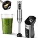 LEHMANN Stabmixer 2000 Watt, 12 Geschwindigkeitsstufen & Turbo-Funktion, Edelstahlklingen, Digitales Display mit Geschwindigkeitsanzeige, Leicht zu reinigen, inkl. 800 ml Becher, Schwarz/Edelstahl