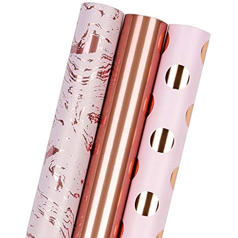RUSPEPA Pink Marble Wrapping Paper Set Cover