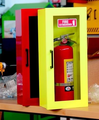 Fire Extinguisher Mount - Neon Cabinet with Door - 22 Gauge Steel, Powdercoat Finish, Metal Handle, Universal Wall Mountability - 5 -10 lb. Capacity - Made in USA - Extinguisher Not Included - Thumbnail 6