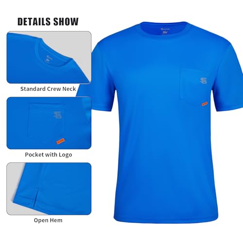 Men's Rash Guard Shirts UPF 50+ Moisture Wicking Short Sleeve Chest Pocket Quick Dry Lightweight2
