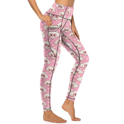 Legging d'entraînement imprimé caniche mignon pour le yoga et le quotidien