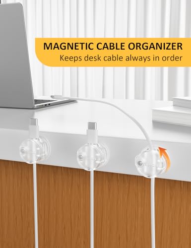 Abrazaderas para gestión de cables, paquete de 7 organizadores de cables transparentes, sujetadores de cables para escritorio compatibles con cables de 0 a 8 mm miniatura 3