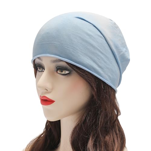 Image of ZLYC Cotton Thin Slouchy Beanie Hat for Men Women Fashion Soft Stretch Knit Skull Cap
