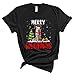 Wesołych Woofmas śmieszne świąteczne światła renifer Święty Mikołaj wielkie pireneje miłośnik psów prezenty unisex T-shirt, Czarny, XXL