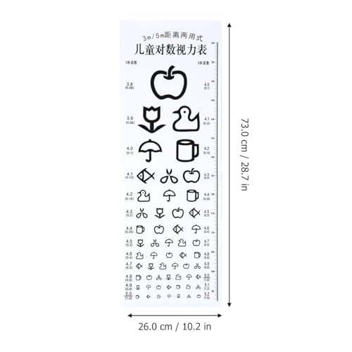 HOMOBABE Augendiagramm FüR Kinder 29.53X9.84 Zoll Standard Sehtafel FüR Visuelle SchäRfeprüFung Zuhause Schule Klinik