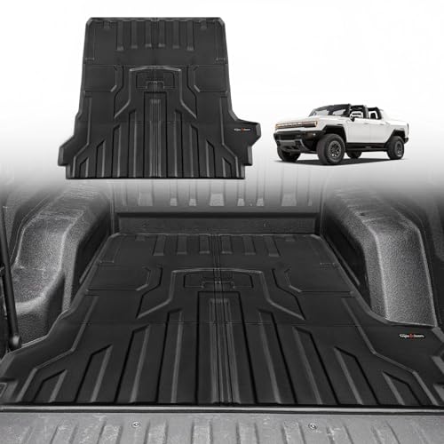 Image of TripleAliners Truck Mat Compatible with 2022-2025 GMC Hummer EV Accessories, Truck Bed Mat Heavy Duty Custom Fit All Weather Protection TPE Pickup Liner