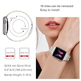 MioHHR Solidne paski do zegarka ze stali nierdzewnej, kompatybilne z paskiem Apple Watch 41 mm, 40 mm, 38 mm, metalowa bransoleta do iWatch serii 9, 8, 7, 6, 5, 4, 3, 2, 1 SE, męskie (srebrne/złote)