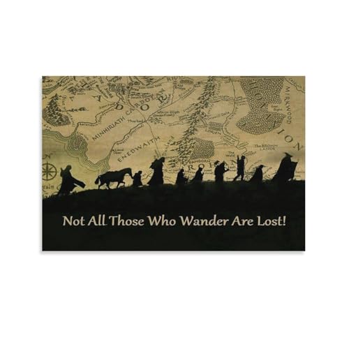 Print Map from Lord of The Rings Poster (10) Canvas Painting Poster Wall Art Decorative Picture Prints Modern Decor 24x36inch(60x90cm)