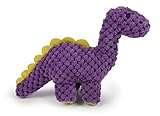goDog, Dinos Bruto Checkers, Squeaker Dog Toy, Chew Resistant, Durable Plush, Soft, Tough, Reinforced Seams, Purple, Mini (Just for Me)