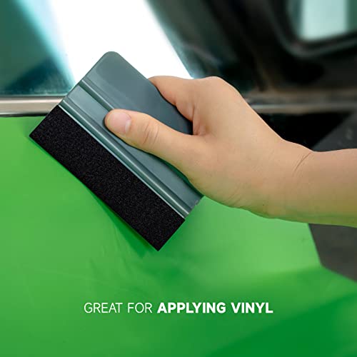 FOSHIO 10Stück Rakel Set Filzrakel mit Filzkante Filzrakel zur Verklebung von Folie Wandtattoo,Fensterfolie Tönungsfolie Rakel für Auto Grau Rakel,10cmx7.5cm