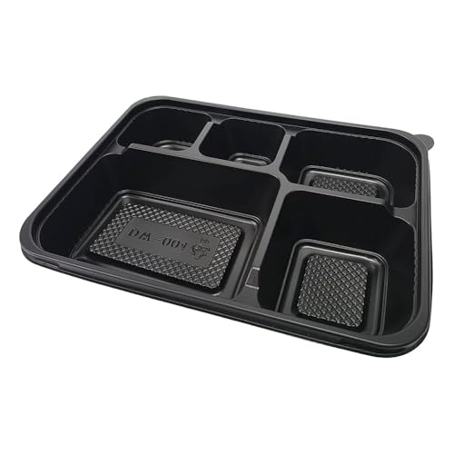 FEXTA 5 Compartment Meal Prep Containers With Lids - (200 Pack) Plastic Food Bento Boxes Stackable Reusable Disposable Microwaveable Safe by FEXTA - Image 5