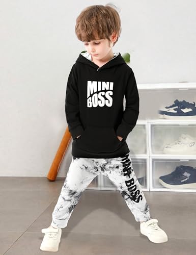 Von kilizo Toddler Baby Boy Clothes Fall Outfits Cute FashionsHoodie Sweatsuit Top+Tie-Dye Pants 2PCS Set3