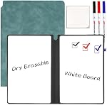 Marte Vanci A5 Tableau blanc Petit, Mini Carnet de bord, Portable Wipe Clean White Board avec stylo et essuie-glaces, A5 Bloc-notes, Réutilisable pour bureau, École, Accueil, Notes, Listes, Mémoires