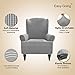 Easy-Going Stretch Wingback Chair Sofa Slipcover 1-Piece Sofa Cover Furniture Protector Couch Soft with Elastic Bottom Spandex Jacquard Fabric Small Checks(Wing Chair,Light Gray)