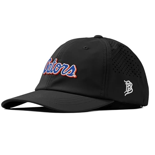 Branded Bills Officially Licensed x Florida Gators Black Performance Dad Hat Gator Script