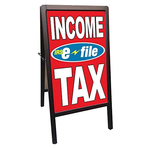 4 Less Co Income Tax E-File A-Frame Sign Sidewalk Pavement Sign Double Sided 172875 rb