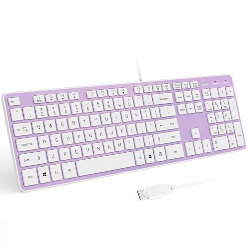 Image of USB Wired Keyboard for Window,Comfortable Quiet Chocolate Keys, Durable Ultra-Slim Wired Computer Keyboard(QWERTY) for PC, Windows 11 /10 /8 /7 /XP /Vista KB1430