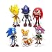 Sonic Figures Cake Topper ZHUYUN- Topo volante Birthday Decorazioni Party Supplies per Bambini Doccia di Compleanno Decorazioni Sonic Mini Figurine Giocattoli,6 Pezzi