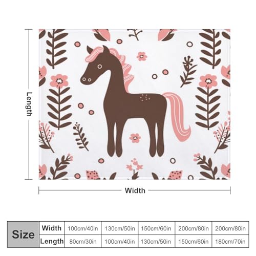 Couverture cheval rose chaude en flanelle contre les nuits fraîches