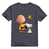 StaBe Men's Peanuts Movie 2015 Snoopy T-Shirt Novelty XXL Asphalt