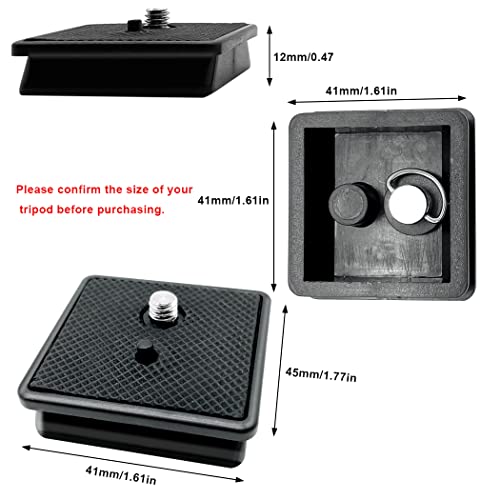 Ioualey 2 Pack 41Mm And 43Mm Tripod Quick Release Plate Camera Mounting Adapter, 2 Sizes Qr Release Camera Tripod Ball Head Parts Replacement Compatible With Ambico Sunpak Kalimar Zomei Tripod Mount #TOP2