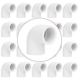 20 Pack 1/2' 90 Degree Elbow Pipe Fittings 2 Way Right Angle PVC Pipe Fitting, Furniture Build Grade SCH40 (Socket x Socket) 1/2' PVC Fitting Connectors for DIY Shelf Garden Support Structure