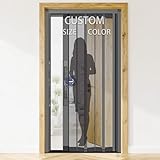 Fosluoc Custom Retractable Security Screen Door with Lock, Heavy-Duty Aluminum Frame & Tearproof Mesh, Foldable Design for Front Door/Patio/Balcony, Rodent-Proof, Pest-Resistant, Good Ventilation