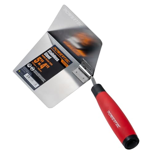 Image of POWERTEC 5 inch x 4 inch Stainless Steel Inside Corner Drywall Knife for Gyprock and Plasterboard - 1 PK (72176)