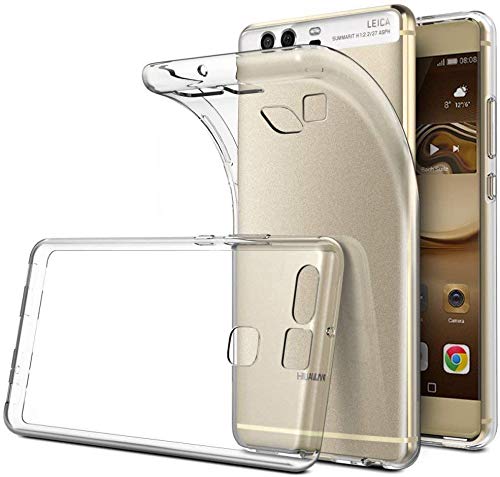 REY Pack 3X Cover in Gel TPU Trasparente per Huawei P9, Ultra Sottile 0,33 mm, Morbido Flessibile, Custodia Silicone