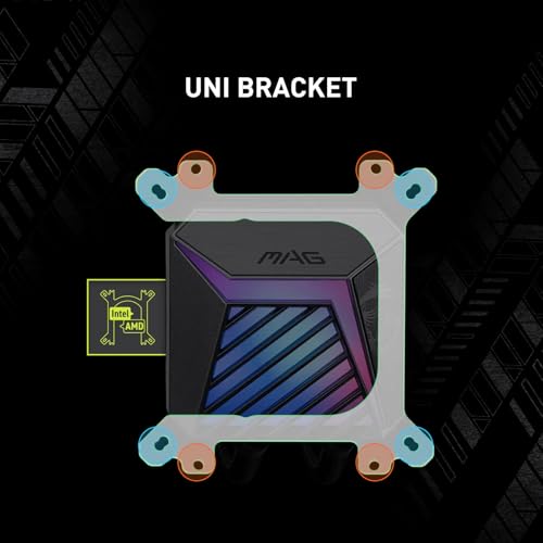 MSI MAG CORELIQUID A15 240 - AIO ARGB CPU Liquid Cooler - 240mm Radiator - LGA 1851 Ready - Dual 120mm ARGB PWM Fans, Black 1