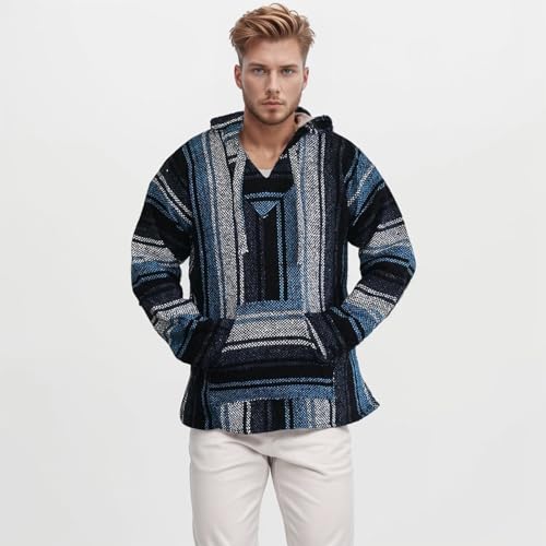 Quarter Zip Pullover Men Mexican Hoodie Hippie Surf Poncho Sweater Sweatshirt Pullover Hoodies with Pocket2
