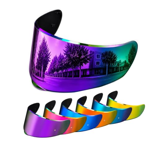 Image of PSLER Shatterproof Helmet Visor for Strada 2 Strada 3 FF801,Deep Purple | Impact-Resistant ,UV400 Protection, Motorcycle Tinted Face Shield for Strada 2 Strada 3 FF801 FF397,Visor Replacement