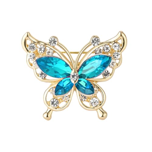Image of coadipress Butterfly Brooch Pins Chic Romantic Elegant Rhinestone Crystal Insect Brooch Pin Women Corsage Scarf Shawl Clothing Accessories Wedding Party Banquet