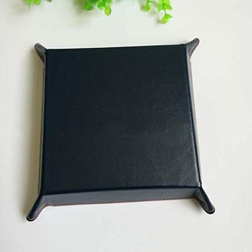 Leather Tidy Tray PU Leather Square Tray Bedside Organiser Jewellery Valet Tray Desk Storage Plate for Key Coin Trinket Phone Jewelry Wallet