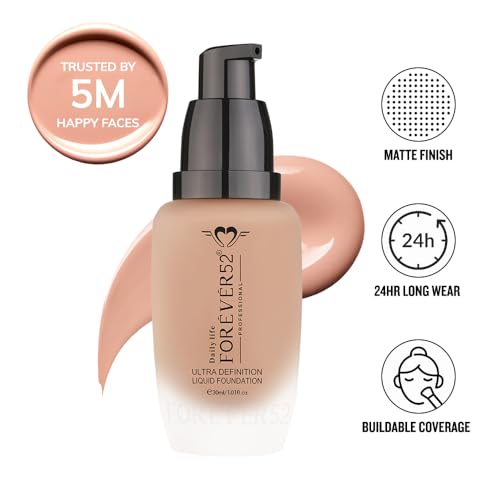 Image of Daily Life Forever52 Ultra Definition Liquid Foundation|24H Wear, Medium to Full Coverage, Long Lasting, Anti-Aging, Satin Finish| All skin types - Chocolate Mousse (FLF008) 30ml