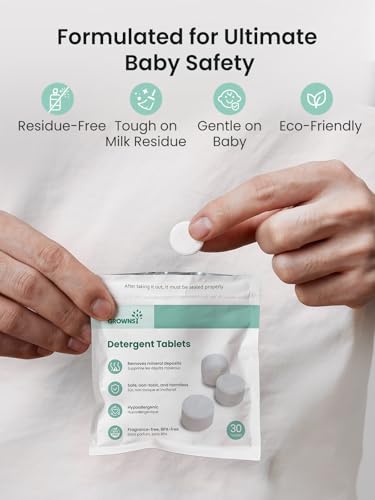 image for GROWNSY Bottle Washer Detergent Tablets, 130 Count, Deep Cleaning, Com