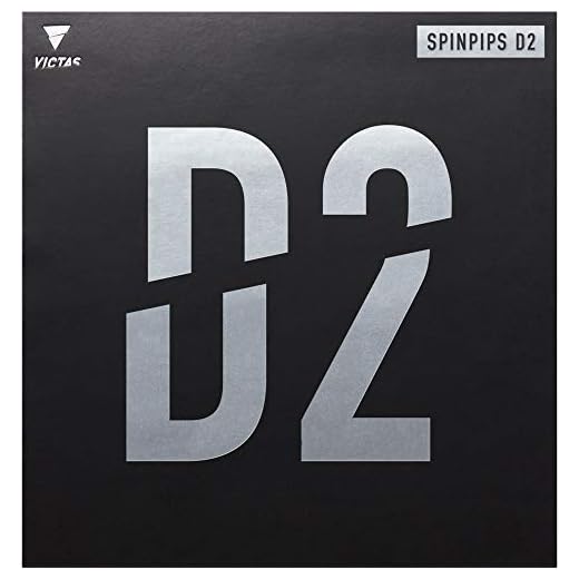 VICTAS 210050 Table Tennis Rubber, Table Soft, Spin Pips D2, Red (0040), 2.0