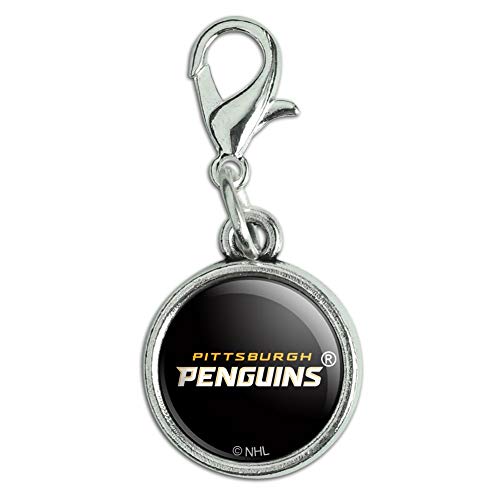 GRAPHICS & MORE NHL Pittsburgh Penguins Logo Antiqued Bracelet Pendant Zipper Pull Charm with Lobster Clasp