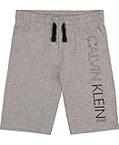 Calvin Klein Boys Waistband Sweat Short, S21 Logo Grey Heather, M10/12