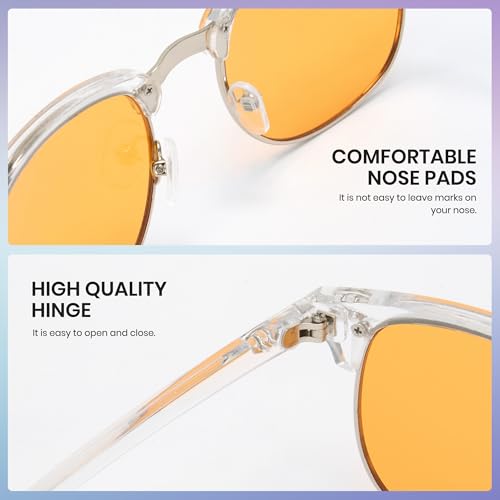 Image of Cyxus Orange Blue Light Blocking Glasses for Men Women Gaming Glasses Redece Eye Strain Sleep Better 8056Z76