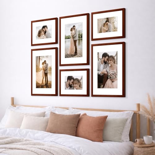 Image of Custom Personalized Photo Collage Framed Wall Art Painting Frames Set | Family Picture Frame Wall Decor Artwork for Living Room Bedroom | A3 + A4 Frame Combo Gallery Style | Personalized Home Decor Gift