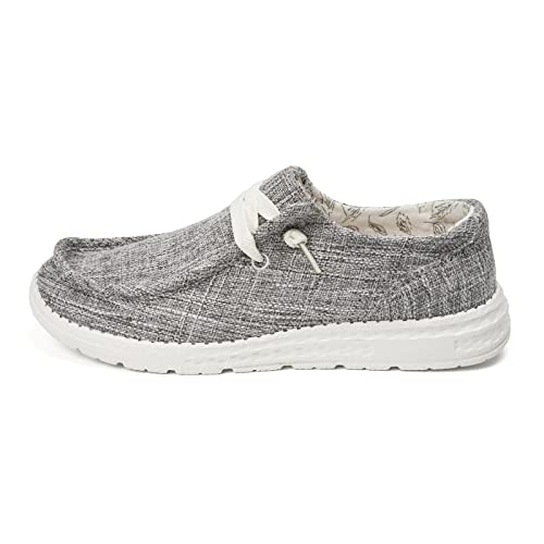 Image of Women's Canvas Loafers, Comfortable Slip-On Walking Shoes | Breathable Fabric Upper, Flexible Boat-Shoe Styling, Easy On and Off for Errands, Travel, Commuting and Everyday Wear