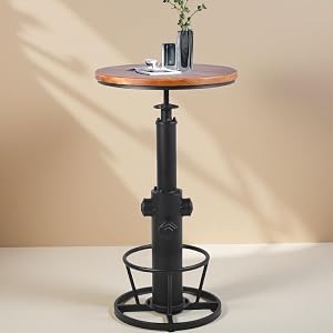 BOKKOLIK Vintage Bistro Table Height Adjustable 38 6-44 4inch Industrial Bar Table for Kitchen Dining Room Coffee House