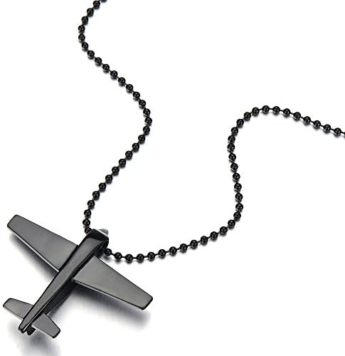 Collar Mundo Plata COOLSTEELANDBEYOND Collar Con Colgante De Avión