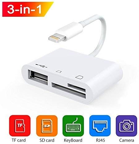 SD/TF Card Reader, 3 in 1 USB Camera Connection Kit Adapter, Card Camera Reader. USB 2.0 OTG Adapter Cable compatible with phone, Plug and Play. SD/Micro SD Card Reader